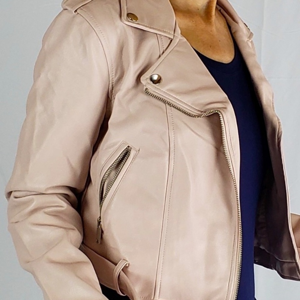 Faux Leather Moto Jacket SIZE S.